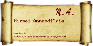 Mizsei Annamária névjegykártya
