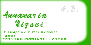 annamaria mizsei business card